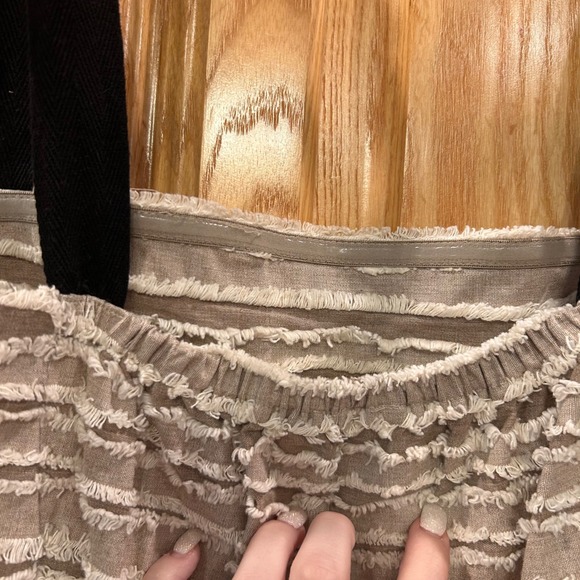 Maeve Anthropologie Top Textured Fringe Sleeveless Black Tie Strap Casual Chic - Picture 9 of 9